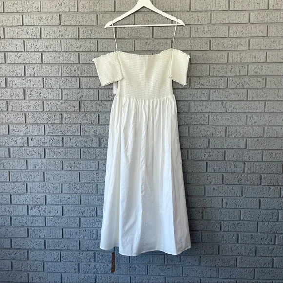 NWT Reformation Westley Midi Dress in White Size Large